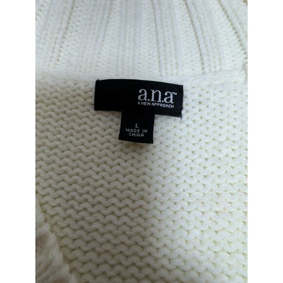 Minimalist Women’s Cable Knit Ivory Sweater Short Sleeve Sz Large Chunky - Picture 5 of 7